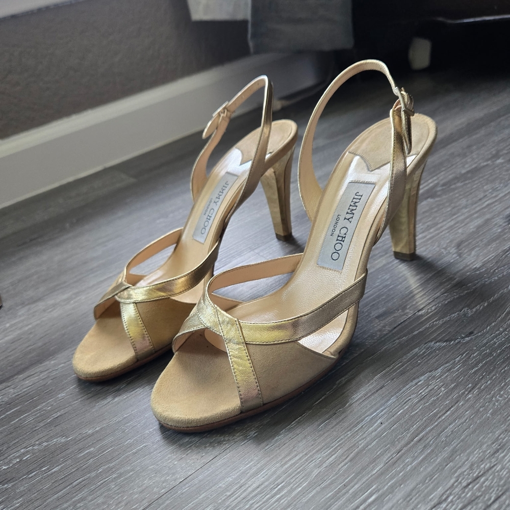 Jimmy Choo Gold Women's Heels